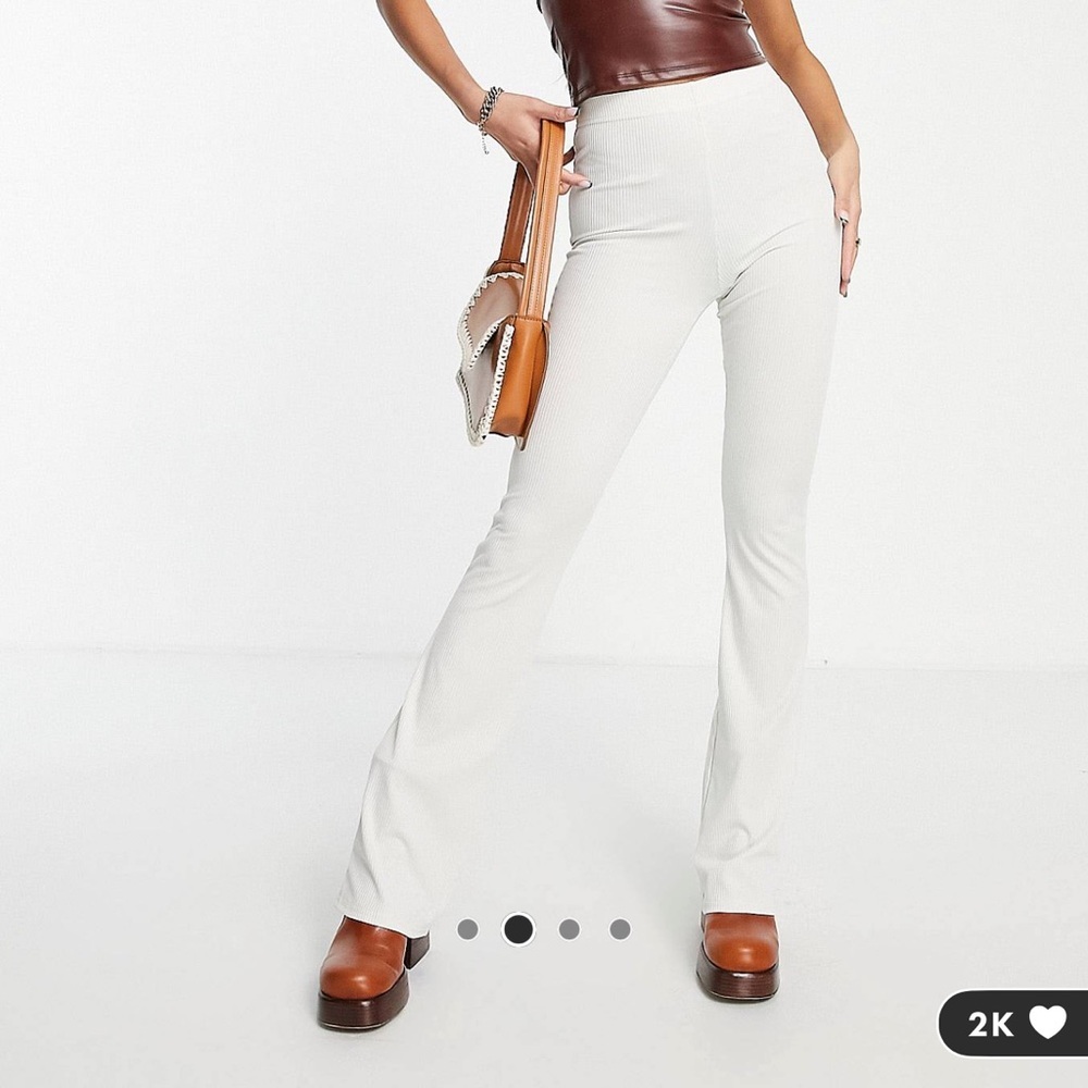 NWT Topshop rib flare pants 6